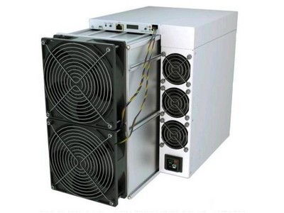 A modern, high-powered mining rig featuring advanced cooling systems.